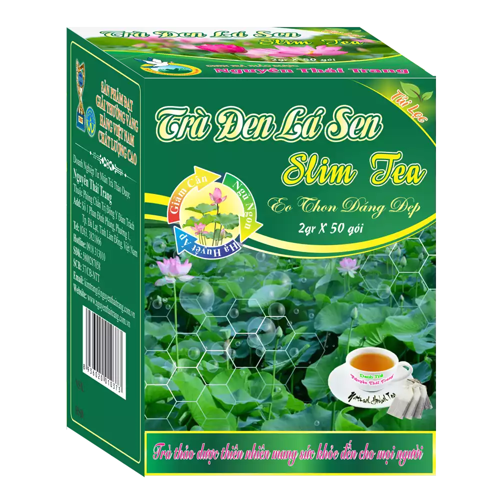 Trà Đen lá sen giúp giảm cân, thon gọn thân hình (hộp 50 túi lọc x 2gr)